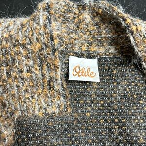 Odille Textured Gray and Tan Cardigan